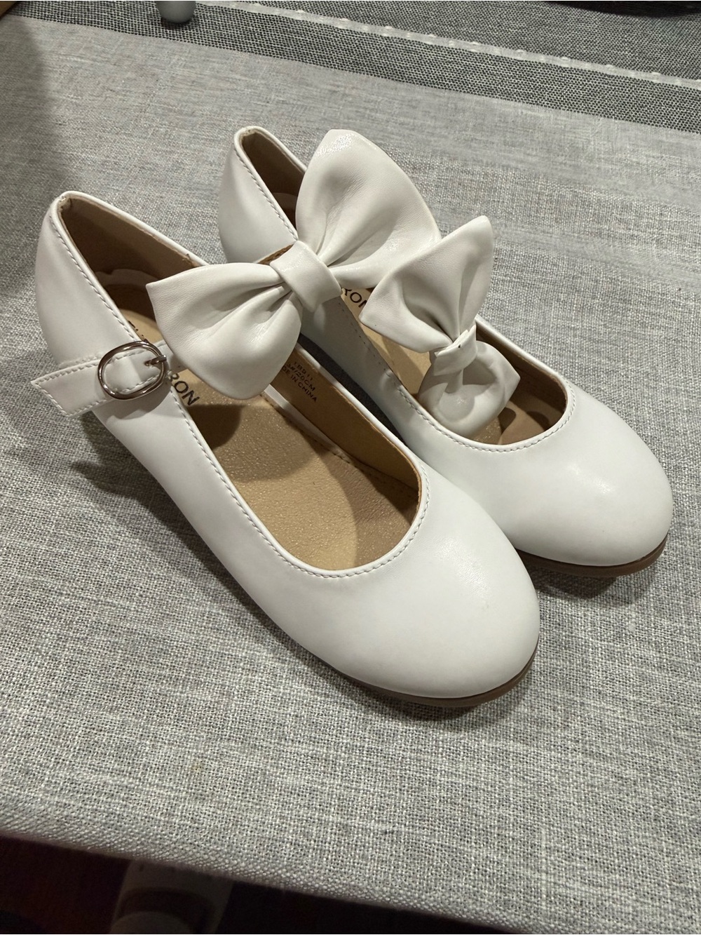 White Mary Jane Flats with Ankle Strap